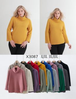 3087* микс цветов женский свитер (Kiss me, 10 ед, размеры батал: XL-3XL) выдача на следующий день фото