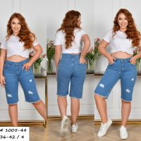 1005-44 # синие женские джинсовые шорты (LADY N, коттон, 4 ед, размеры батал: 36-42) выдача на следующий день фото