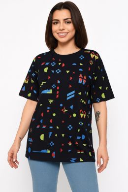 0110 А микс расцветок женская футболка (5 ед. размеры на бирках: XL. 2XL. 3XL, соответствуют полубаталу: L. XL. 2XL, повторяются фото