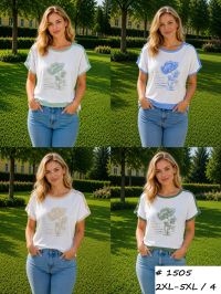1505 # выбор цвета женская футболка (трикотаж, 4 ед, размеры батал: 2XL-5XL) выдача на следующий день фото
