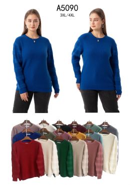 5090* микс цветов женский свитер (Kiss me, 10 ед, размеры батал: 3XL-4XL) выдача на следующий день фото
