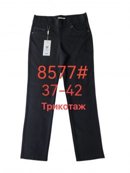 8577 # черные женские штаны (FUDEYAN, трикотаж, 6 ед. размеры батал: 37-42) выдача на следующий день    фото