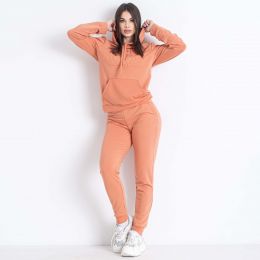 4058-84 светло-оранжевый женский спортивный костюм (двунитка, 4 ед. размеры полубатал: 48. 50. 52. 54) фото