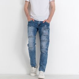 8334 синие мужские джинсы (FANGSIDA, стрейчевые, 8 ед. размеры молодежка: 28. 29. 30. 31. 32. 33. 33. 34) фото