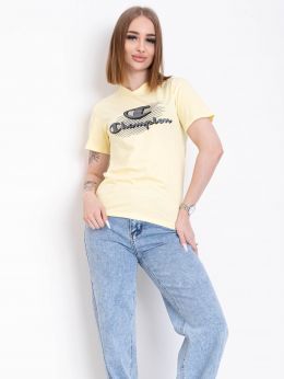 10502-8 светло-желтая женская футболка (95% коттон, 5% эластан, 5 ед. размеры норма: S. M. L. XL. 2XL) фото