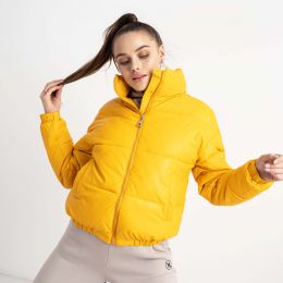 1001-83 желтая женская куртка (MISS DIVA, из экокожи на синтепоне, 3 ед. размеры батал: XL. XL. 2XL) фото