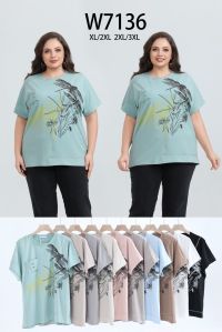 7136 # микс цветов женская футболка (Kiss Me, 10 ед, размеры батал: xl-3xl) выдача на следующий день фото