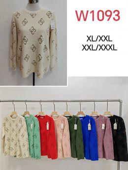 1093* микс цветов женский свитер (Kiss me, 10 ед, размеры батал: XL-3XL) выдача на следующий день фото