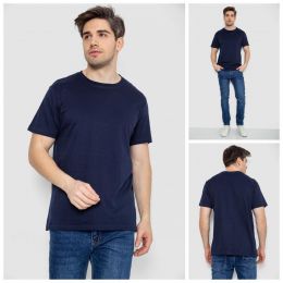 0001-2 * темно-синяя мужская футболка (хлопок, 5 ед. размеры норма: M. L. XL. 2XL. 3XL) выдача на следующий день фото
