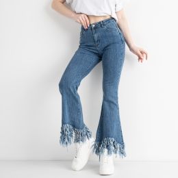 купить оптом джинсы 0278 SSLG джинсы-клёш женские голубые стрейчевые ( 5 ед. размеры норма: S. M. M. M. XL) недорого