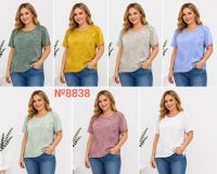 8838 # выбор цвета женская трикотажная футболка (4 ед, размеры батал: 3XL-6XL) выдача на следующий день фото
