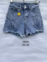 купить 3004# голубые женские джинсовые шорты (New Jeans, стрейч, 6 ед, размеры норма: 25-30) выдача на следующий день оптом