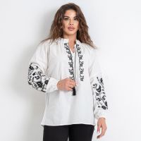 7410-1 # белая женская вышиванка (хлопок 100%, 5 ед. размеры норма: S. M. L. XL. 2XL) выдача на следующий день фото