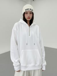6291-10 белая женская спортивная кофта (змейка,с капюшоном, 5 ед, универсальный размер норма: M-XL) фото