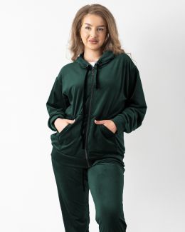 купить 5231-7 зеленый женский спортивный костюм (5'TH AVENUE, велюровый, 4 ед. размеры полубатал: 50. 52. 54. 56) оптом