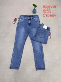0285# голубые женские джинсы vanver (стрейч коттон, 6 ед, размеры батал: 32-42) выдача на следующий день фото