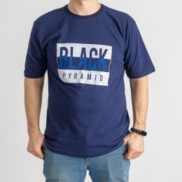 1590-2 синяя мужская футболка (4 ед. размеры батал: 2XL. 3XL. 4XL. 5XL) фото