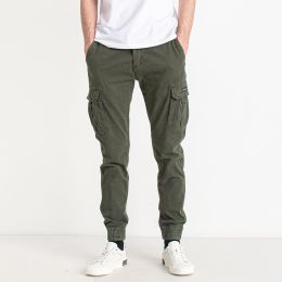 1643-13 темно-зеленые мужские брюки-карго (TICLACE, стрейчевые, 8 ед. размеры норма: 30. 30. 32. 32. 34. 34. 36. 38) фото