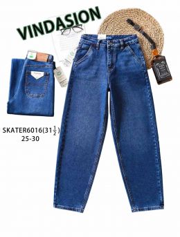купить 6016 # синие женские джинсы скейтеры (VINDASION, 6 ед. размеры норма: 25-30) выдача на следующий день                          оптом