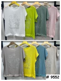 9552# выбор цвета женская футболка (лён, 4 ед, размеры батал: 3XL-6XL) выдача на следующий день фото