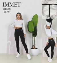 0818 # черные женские лосины на флисе (Immet, флис, 4 ед, размеры норма: M-2XL) выдача на следующий день фото