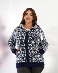5489 * микс цветов женский кардиган (тонкая альпака, с капюшоном, 5ед, универсальный размер батал: 54) выдача на следующий день фото