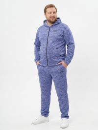 4976-48 синий мужской  спортивный костюм (двухнитка, с капюшоном, кофта на змейке, 5ед, размеры полубатал: 50, 52, 54, 56, 58) фото