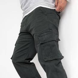 купить оптом джинсы 2072-8* ВЫДАЧА НА СЛЕДУЮЩИЙ ДЕНЬ TICLACE брюки карго мужские полубатальные стрейчевые (8 ед. размер: 32.34/2.36/2.38.40.42) недорого