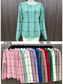 купить 7356* микс цветов женский свитер (Kiss me, 10 ед, размеры батал: 2XL-3XL) выдача на следующий день оптом