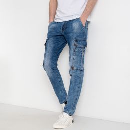 8316 синие мужские джинсы (FANGSIDA, стрейчевые, 8 ед. размеры молодежка: 27. 28. 29. 30. 31. 32. 33. 34) фото