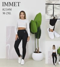0823 # черные женские лосины на флисе (Immet, флис, 4 ед, размеры норма: M-2XL) выдача на следующий день фото