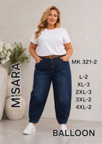 0321-2 # синие женские джинсы (M.SARA, стрейч коттон, 12 ед, размеры батал: L-4XL) выдача на следующий день фото