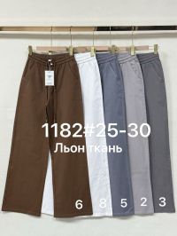 купить 1182 # выбор цвета женские брюки (Fudeyan, лен, 6 ед, размеры норма: 25-30) выдача на следующий день оптом